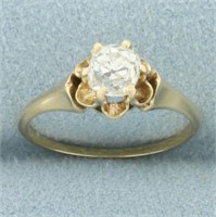 Antique 3/4ct Old Mine Cut Diamond Solitaire Engag