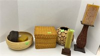 Miscellaneous candle holders and baskets
