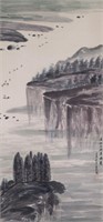 Zhou Yaming b.1957 Watercolour on Paper Scroll