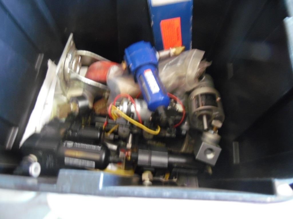 TOTE OF ELECTRICAL ITEMS & AIR COMP. REGULATORS