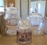 3 PC GLASS CANISTERS, #2 APPLE, OTHER