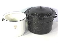 Lg Enamel Canning Pot & Diaper Pail
