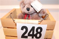 Wood Crate with a Carlyle & Co. Teddy Bear