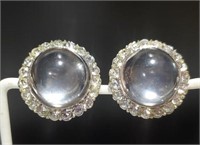 Vintage Large Halo Button Earrings