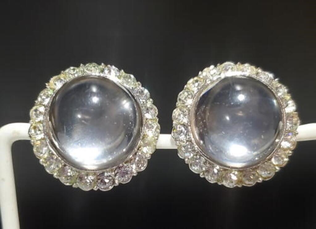 Vintage Large Halo Button Earrings