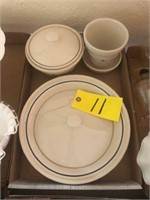 Pottery pie plate & cups