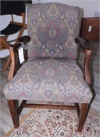 Lot #2096 - Upholstered open arm side chair
