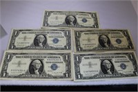 5 - $1 Silver Certificates