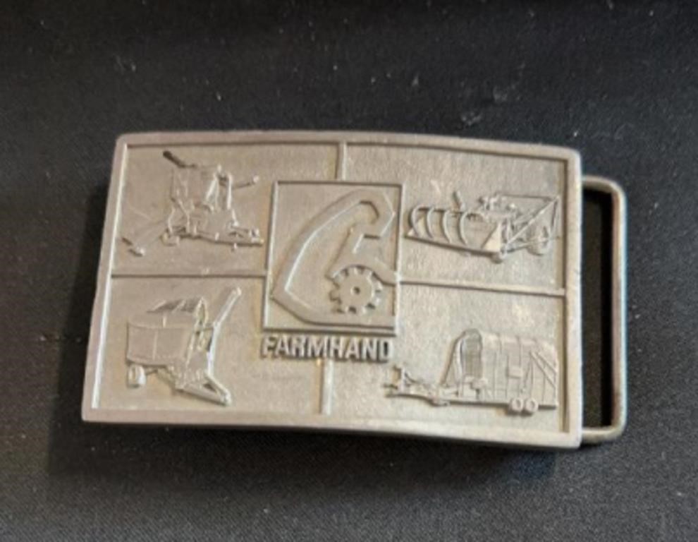 1976 belt buckle 3.75 inches farmhand