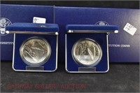 (2) US Constitution Silver Dollars: