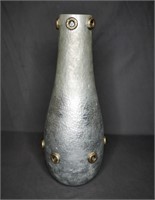 Brutalist MCM Metal Hand Forged Vase- Signed