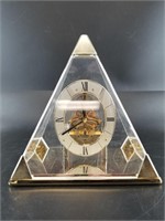 Battery operated pyramid clock with dome, 8.5" tal