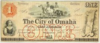 1857 Nebraska Territory City of Omaha $1 Dollar