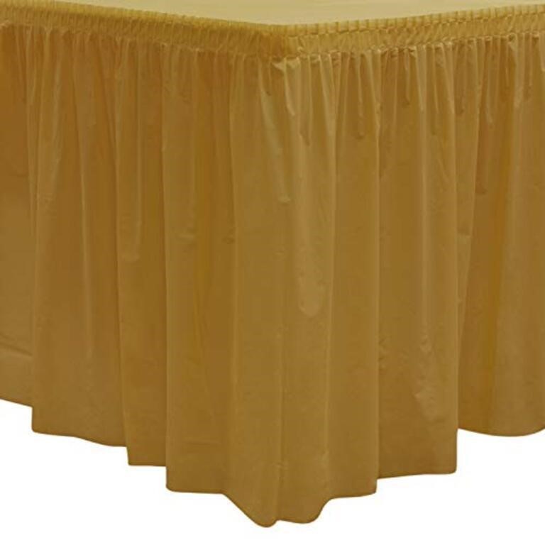 Party Essentials Plastic Table Skirt, 2-Count,