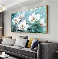 60x120CM FRAMED ABSTRACT ROSES WALL ART