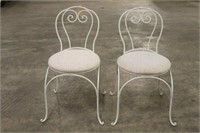 (2) Metal Ice Cream Parlor Chairs