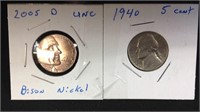 Miscellaneous lot of two nickels