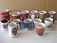 Fourteen Assorted Christmas Mugs