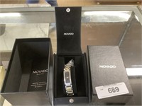 Movado Watch w/case, needs battery.