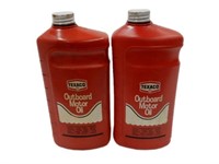 LOT OF 2 TEXACO OUTBOARD OIL IMP. QT. CONTAINERS