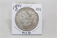 1886 O MS60 Morgan Silver Dollar