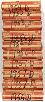 (10) Rolls 1950's Wheat Cent Penny Lot