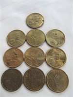 10pc US Sacagawea Dollars - US $1 Coins