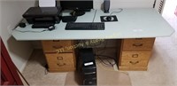 Desk with filing cabinets (No PC/ Accessories)