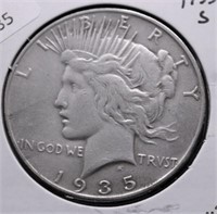 1935 S PEACE DOLLAR VF