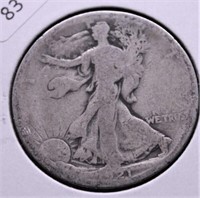 1921 S WALKING HALF DOLLAR AG RARE