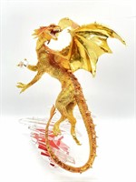 Gold Dragon Figure on Crystal Base 10.5? - Some
