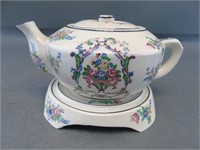 Japanese Ceramic Crackle Glaze Painted Teapot