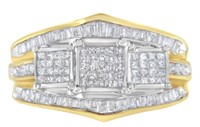 10k Two-tone Gold 1.00ct Diamond Cluster Ring