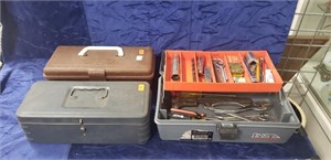 (3) Small Tool Boxes & Assorted Tools