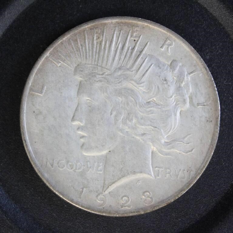 US Coins 1923 Peace Silver Dollar, circulated with