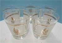 5 Retro Brandy Glasses