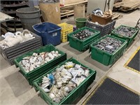 BINS FULL OF PVC / PLASTIC PLUMBING FITTINGS