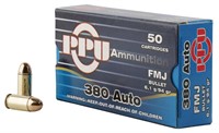 PPU PPH380AF Handgun  380 ACP 94 gr Full Metal Jac