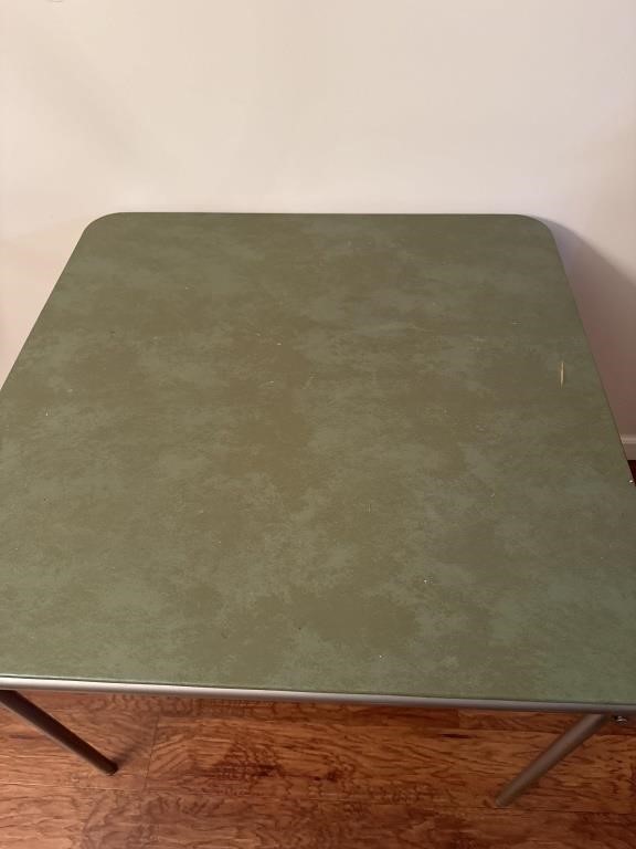 Card table (green top, cut in top)