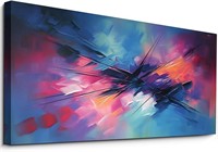 Large Colorful Modern Abstract Canvas Blue Picture