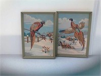 2 paint by number pheasant pictures