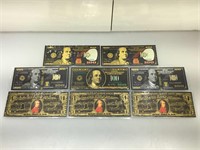 Eight (8) Fantasy Foil Banknotes