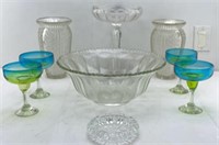 13x9in -  glass vases and bowl  and martini