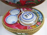 Japanese Tea Set and Basket