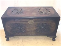 Antique Chinese Carved 8-Immortals Trunk