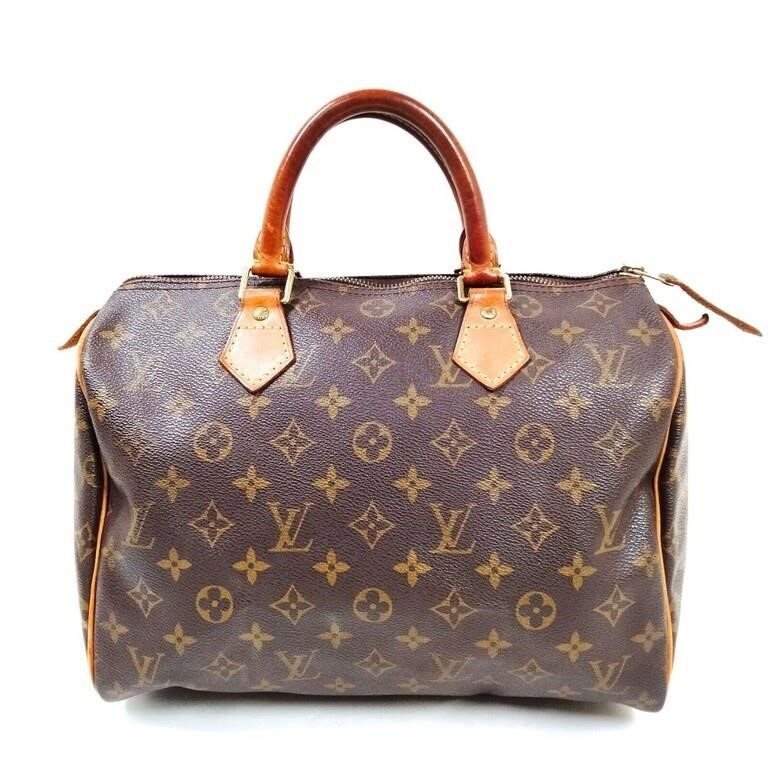 Louis Vuitton Brown Mono Speedy 30 Top Handle Bag