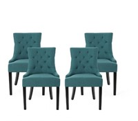 Tufted Fabric Dining 4Chairs Dark Teal RETAIL$527