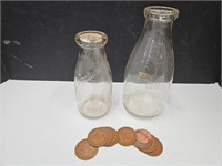 3 Cent Qt Milk Bottle, MSB, & Milk Caps