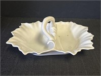 White porcelain divided serving dish