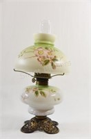 Kerosene Double Globe Milk Glass Painted Lamp